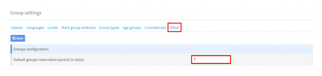 group settings - other